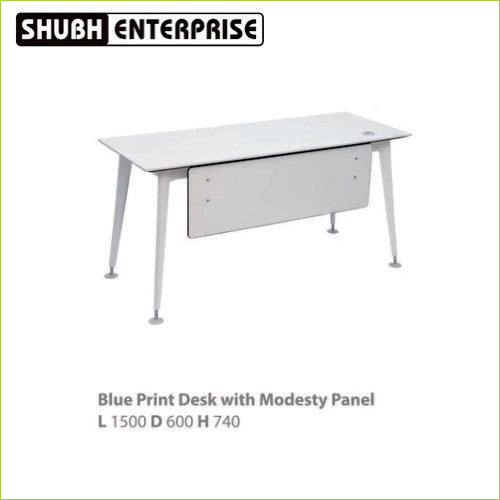 Blue Print Desk With Modesty Panel L 1500 D 600 H 740