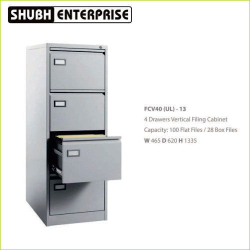 FCV4O (UL) – 13 4 Drawers Vertical Filing Cabinet Capaclty- 100 Flat Files – 28 Box Files W 465 D 620 H 1335